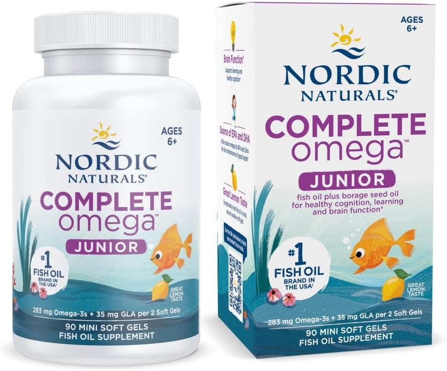 COMPLETE OMEGA JUNIOR 90 MINI SOFT GELS + 6 NORDIC NATURALS
