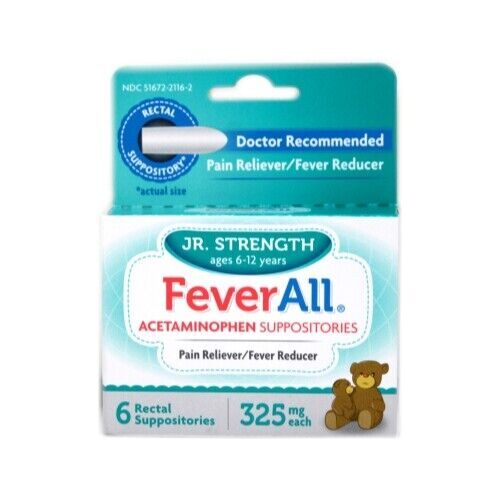 FEVER ALL SUPOSITORIOS INFANTILES 6 UNID 325 MG EACH