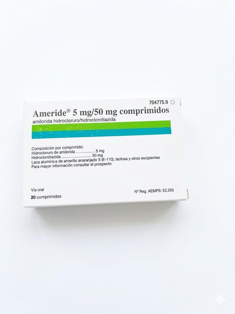 AMERIDE 5 MG/50 MG 20COMP ROVI