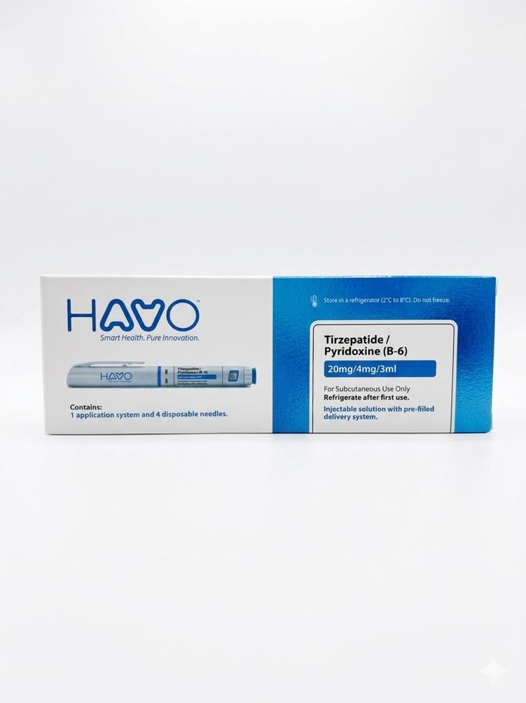 TIRZEPATIDE/PYRIDOXINE (B-6) 20MG/4MG/3ML 1 PLUMA HAVO