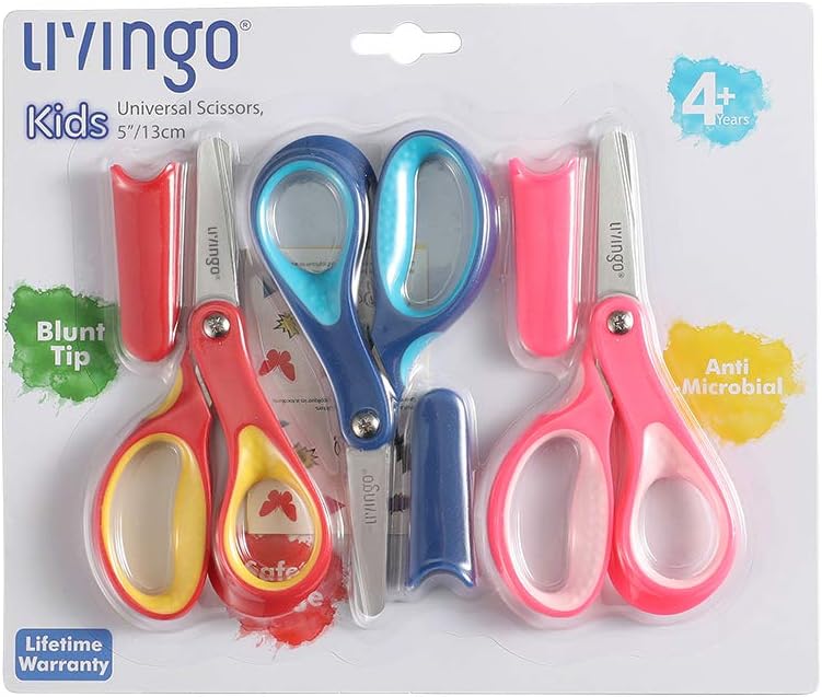 SET DE TIJERAS KIDS LIVINGO BLUNT TIP 3UNID