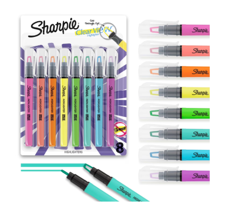 RESALTADORES CLEAR VIEW HIGHLIGHTER 8 CT SHARPIE