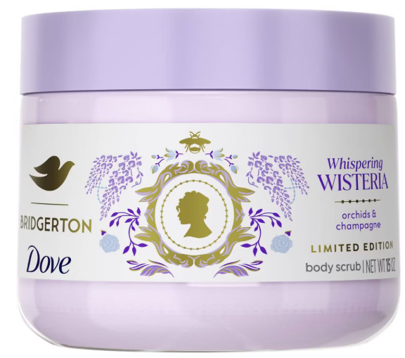 CREMA DOVE BODY SCRUB WHISPERING WISTERIA EDICION BRIDGERTON 15 OZ