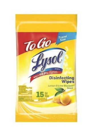 LYSOL DISINFECTING WIPES 15 WET WIPES TRAVEL SIZE 73 G