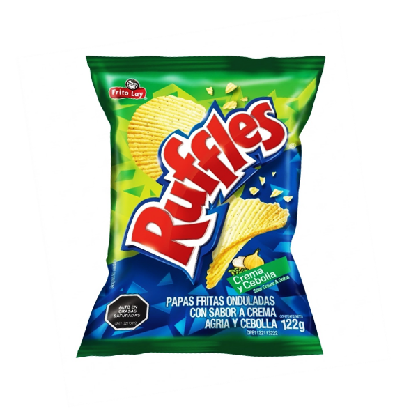 PAPAS FRITO LAY CREMA Y CEBOLLA RUFFLES  122 GR