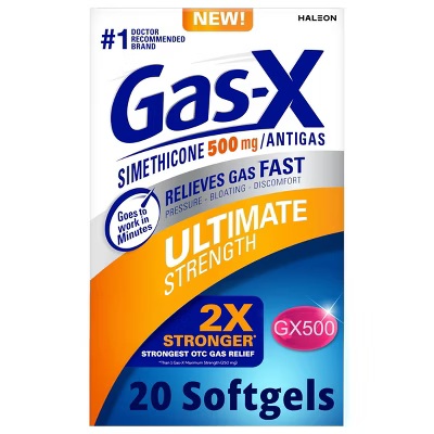GAS-X RELIEVES GAS FAST ULTIMATE STRENGTH X 20 SOFTGELS
