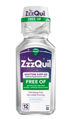 ZZZQUIL VICK NIGHTTIME SLEEP-AID FREE OF SOOTHING BERRY 354 ML
