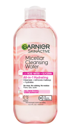AGUA MICELLAR WITH ROSA WATER + GLYCERIN GARNIER ALL IN 1 HYDRATING 400 ML