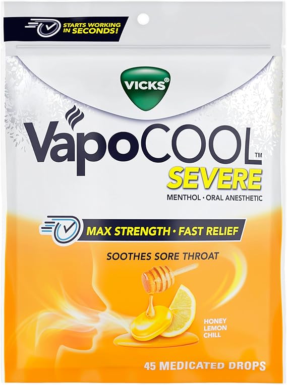 VAPOCOOL SEVERE X 45 DROPS MENTHOL HONEY LEMON CHILL