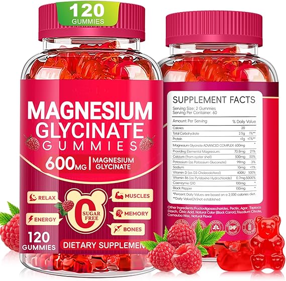 MAGNESIUM GLYCINATE 600MG 120 GUMMIES AEQNJV