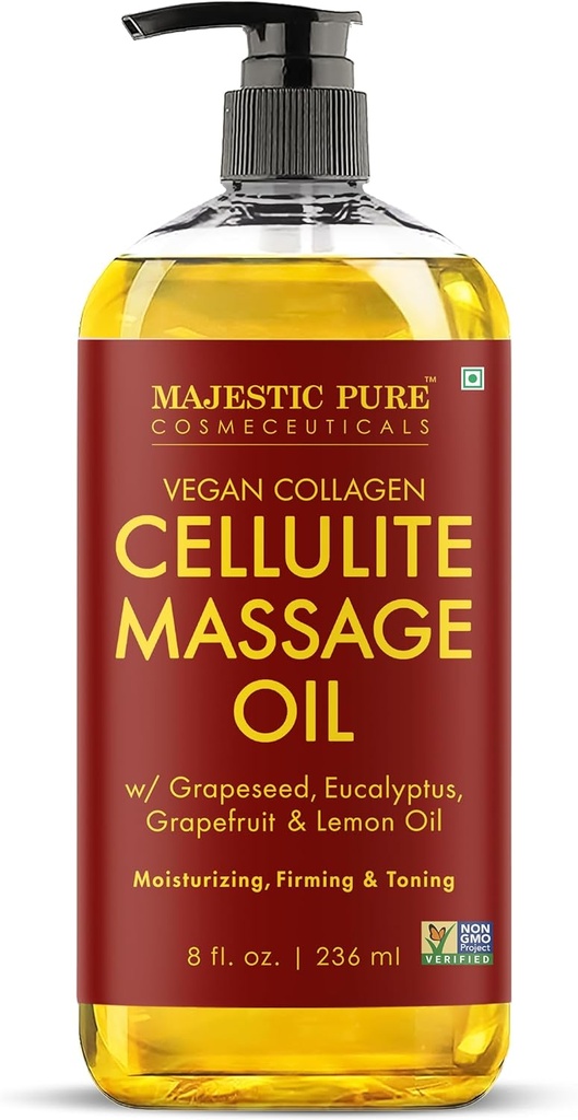 ACEITE DE MASAJES PARA CELULITIS MAJESTIC PURE 236 ML