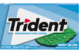CHICLE TRIDENT MINT BLISS 14 STICKS
