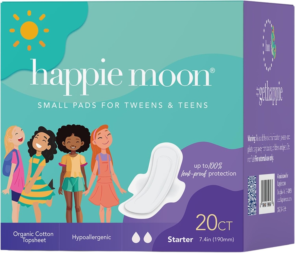 HAPPIE MOON SMALL PADS FOR TWEENS & TEENS 20 UND