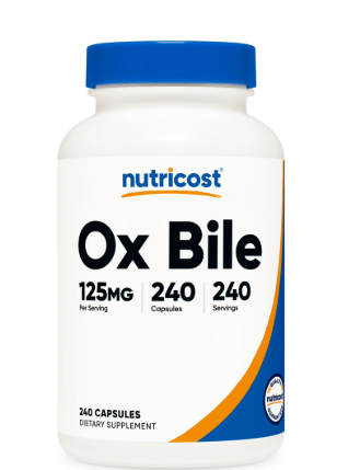 OX BILE 125MG 240 CAP NUTRICOST
