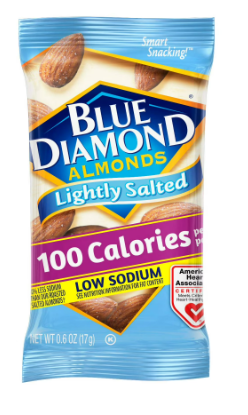 BLUE DIAMOND ALMONDS LIGHTLY SALTED LOW SODIUM 17 G