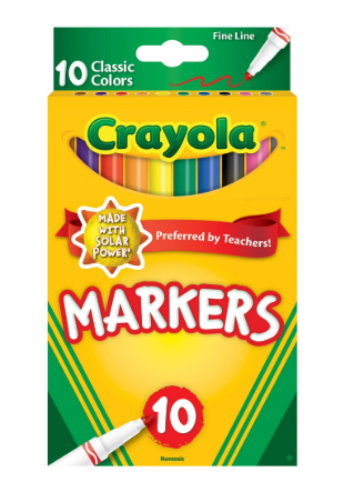MARCADORES CRAYOLA PUNTA FINA 10 UNID