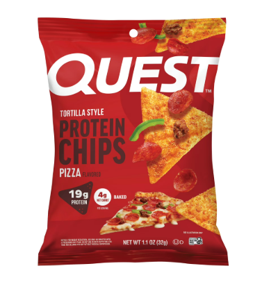 TORTILLAS STYLE PROTEIN CHIPS PIZZA QUEST 32 G PV