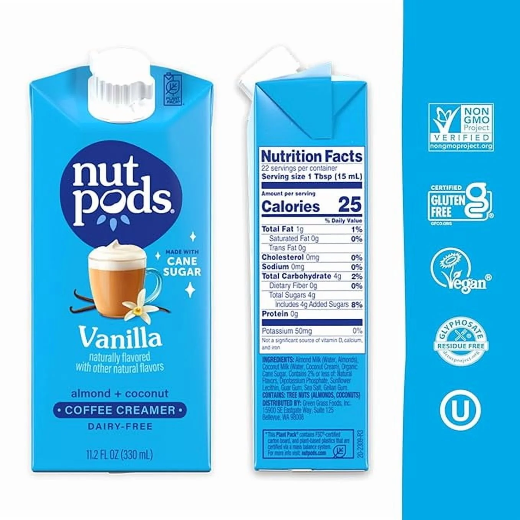 COFFEE CREAMER VAINILLA ALMOND + COCONUT NUTPODS 330ML OFERTA