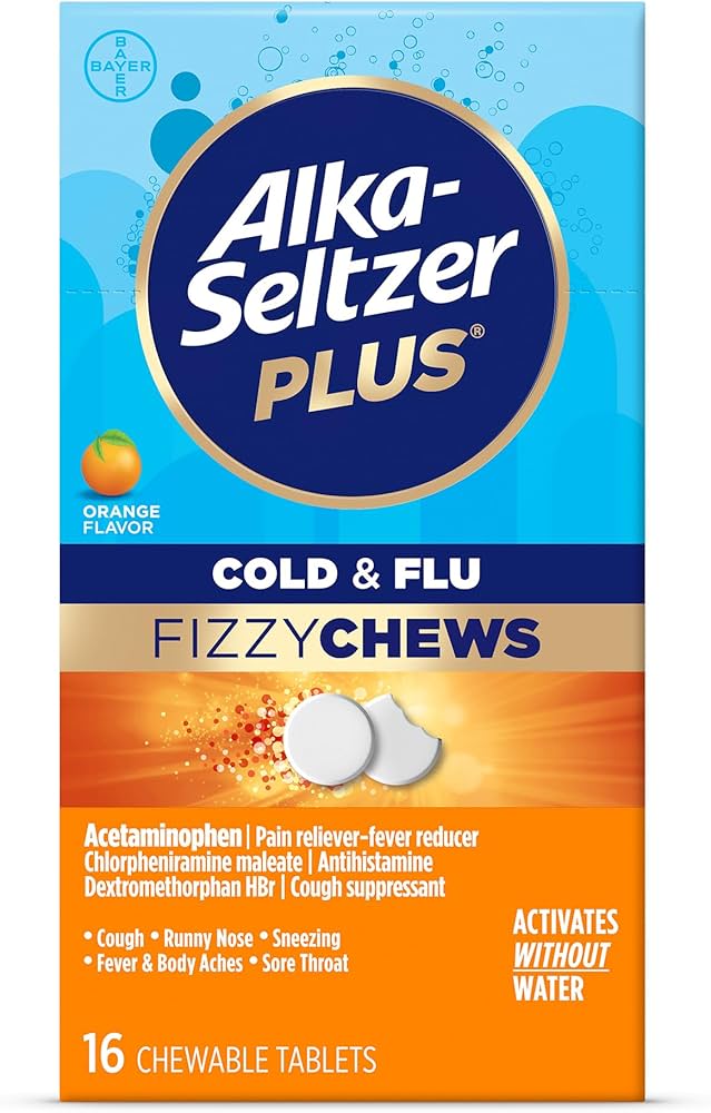 ALKA SELTZER PLUS COLD & FLU FIZZYCHEWS 16 TABLETS OFERTA