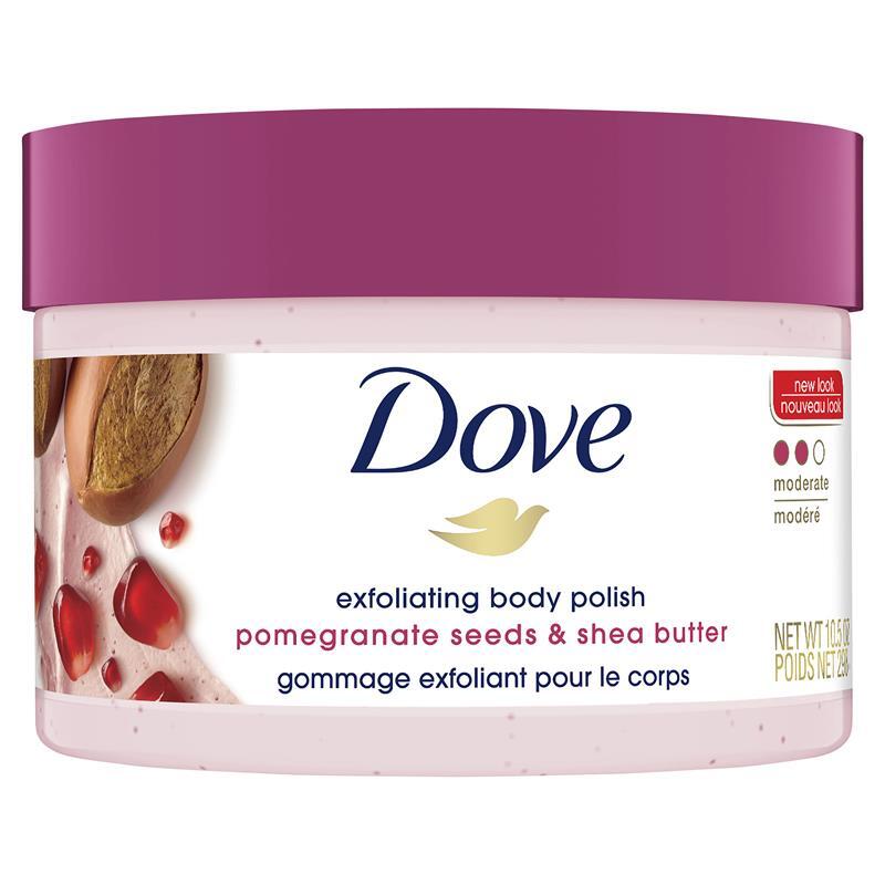 DOVE BODY SCRUB POMEGRANATE SEEDS & SHEA BUTTER 10.5 OZ