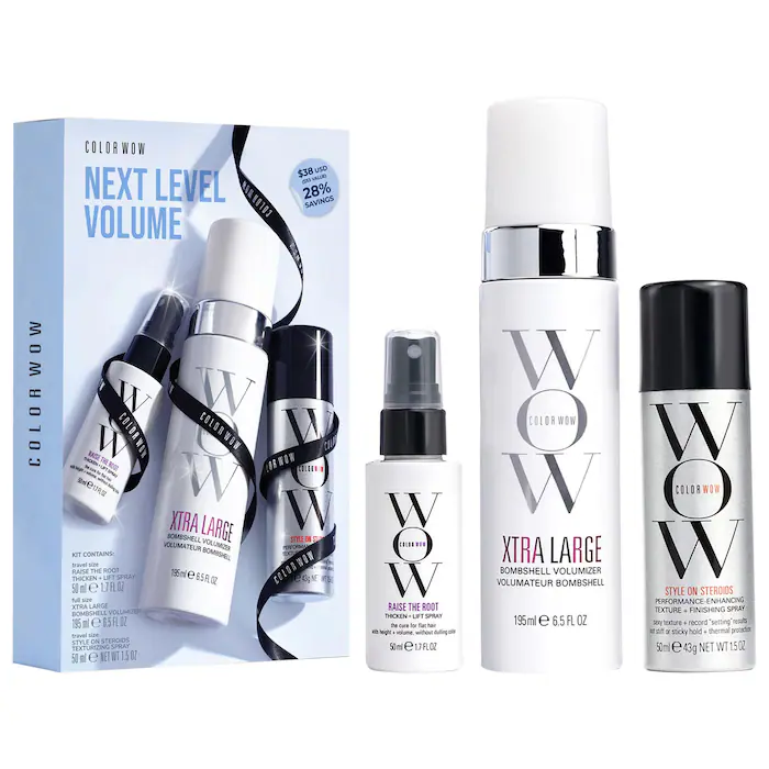 SET DE REGALO PARA EL CABELLO CON VOLUMEN DE SIGUIENTE NIVEL 3CT COLOR WOW