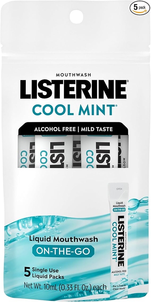 LISTERINE COOL MINT 5 LIQUID PACKS 10ML