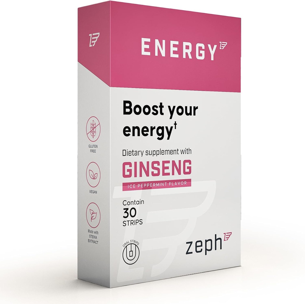 ENERGY BOOST YOUR ENERGY GINSENG ICE PEPPERMINT 30 STRIPS ZEPH