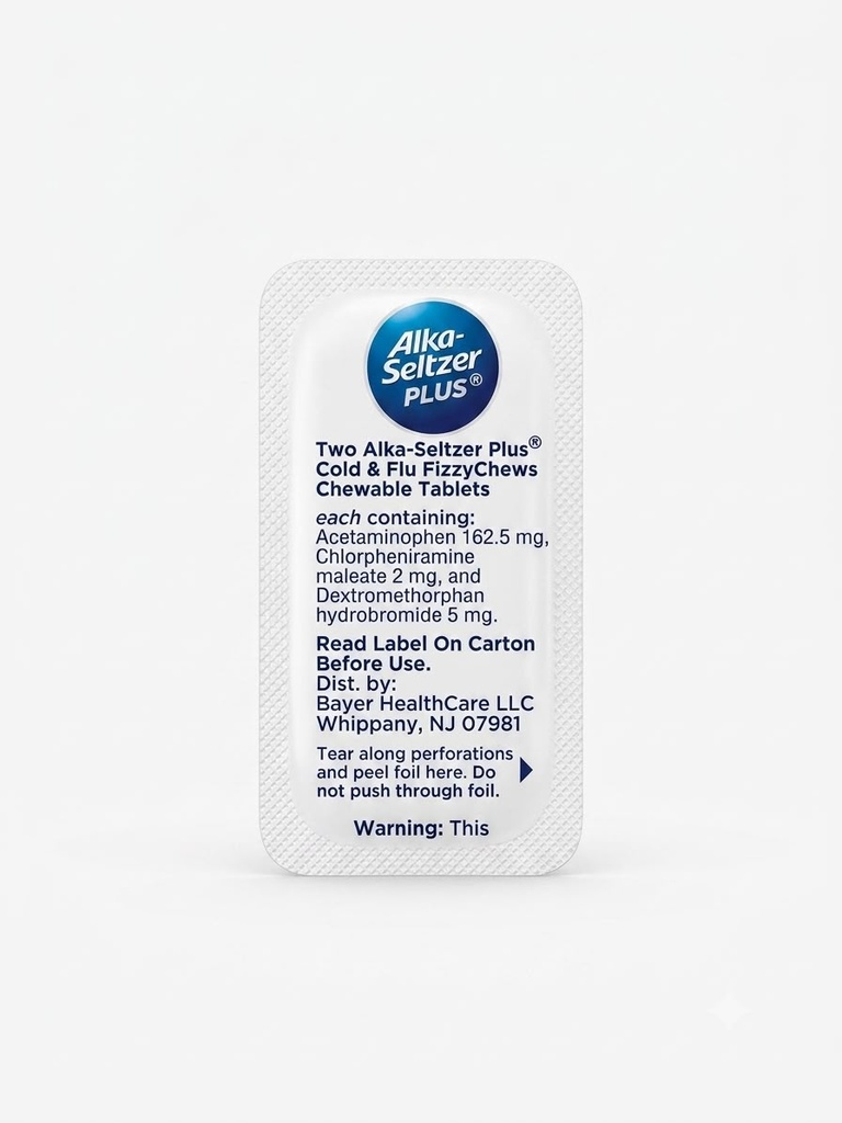 ALKA -SELTZER PLUS COUGH&SORETHROAT FIZZYCHEWS UNIDAD