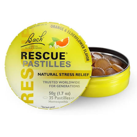 RESCUE PASTILLES BACH ORANGE & ELDERFLOWER FLAVOR NATURAL STRESS RELIEF 35 PASTILLAS