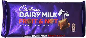 CADBURY CHOCOLATE CON LECHE FRUIT & NUT - 1 UNID 180 GR