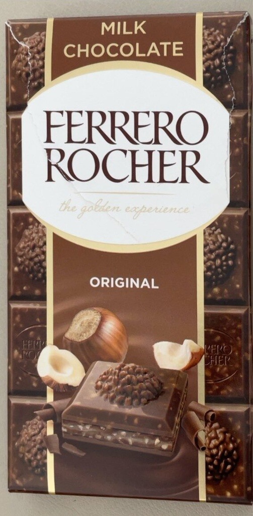 FERRERO ROCHER TABLETA DE CHOCOLATE OSCURO 55% AVELLANA - 3 UNID. (90 G C/U)
