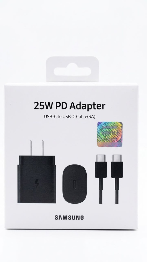 Samsung Adapter Type-C PD 25W BLACK/WHITE CON CABLE