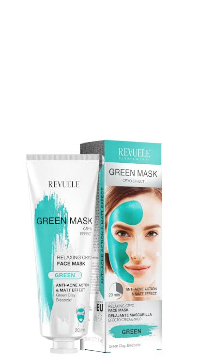 REVUELE MASCARILLA FACIAL ANTI ACNÉ GREEN EFECTO CRYO