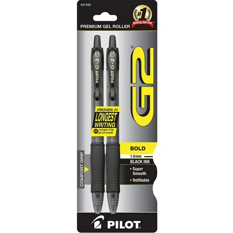 PILOT G2 BOLIGRAFO DE GEL COLOR NEGRO PUNTA UNTRA FINA 2 UND