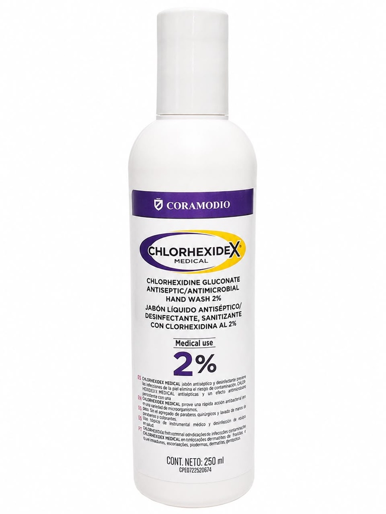 JABON CON CLORHEXIDINA AL 2% 250 ML CORAMODIO