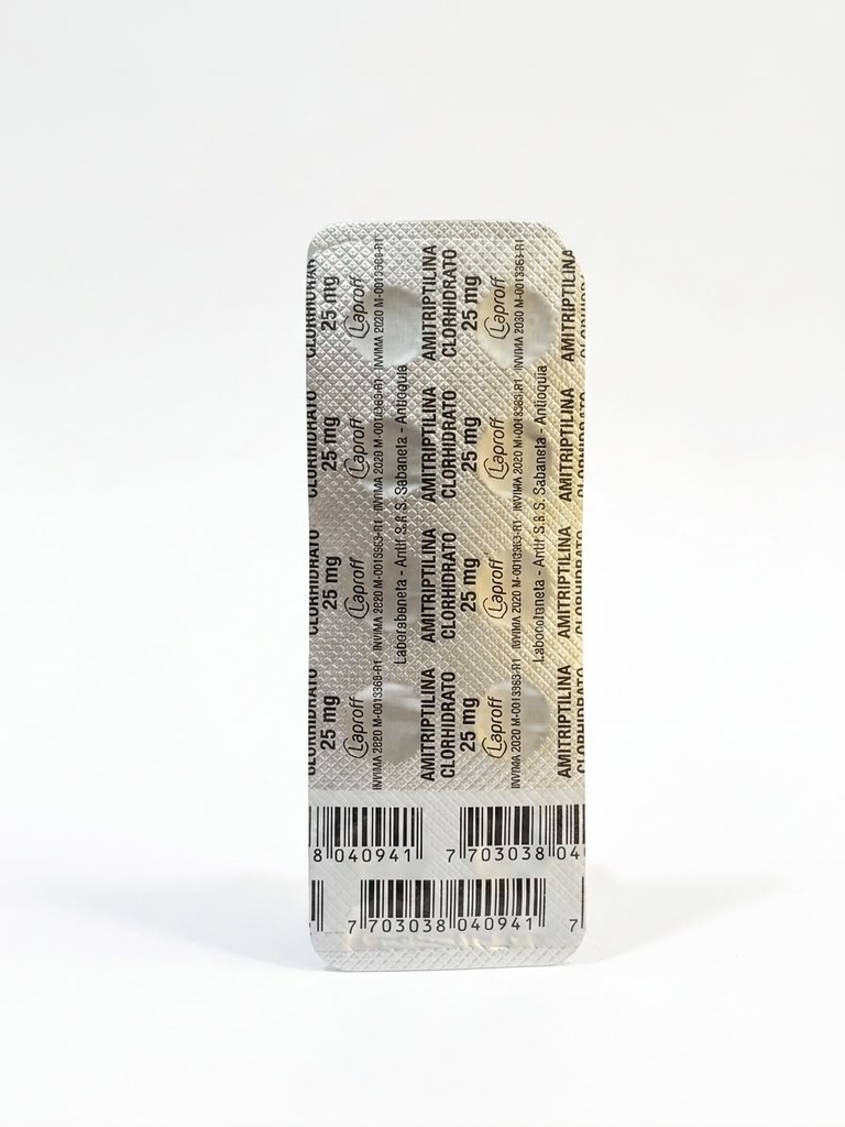 AMITRIPTILINA CLORHIDRATO 25MG 40 TABLETAS OFERTA