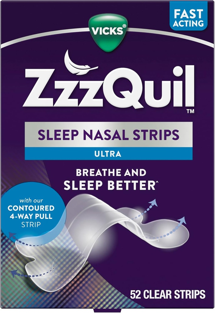 ZZZQUIL SLEEP NASAL STRIPS ULTRA FAST ACTING 52 STRIPS