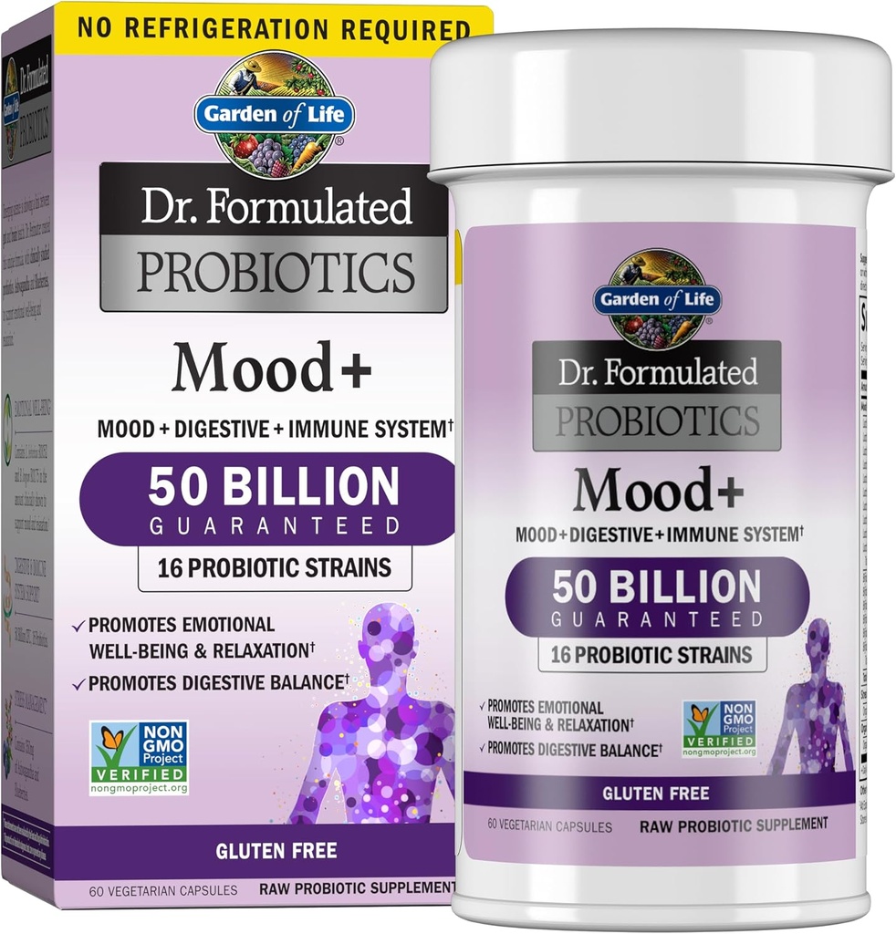 DR. FORMULATED PROBIOTICS MOOD + 500 BILLION GUARANTEED GLUTEN FREE 60 CAP