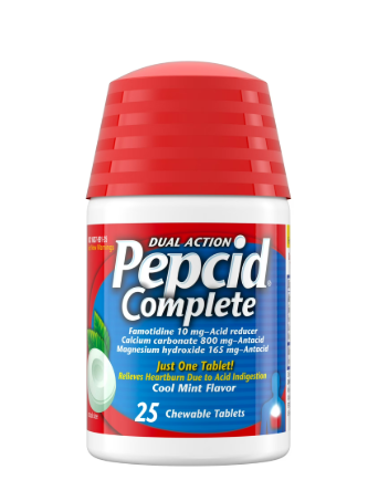 PEPCID DUAL ACTION COMPLETE COOL MINT FLAVOR 25 CHEWABLE