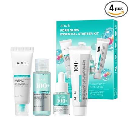 KIT DE VIAJE PARA CUIDADO DE LA PIEL PDRN GLOW ANUA 4 CT