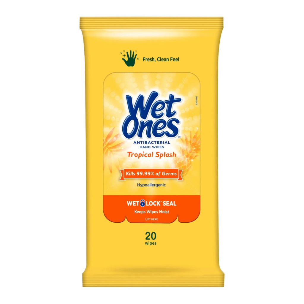 WET ONES ANTIBACTERIAL WIPES TROPICAL SPLASH 20 WIPES