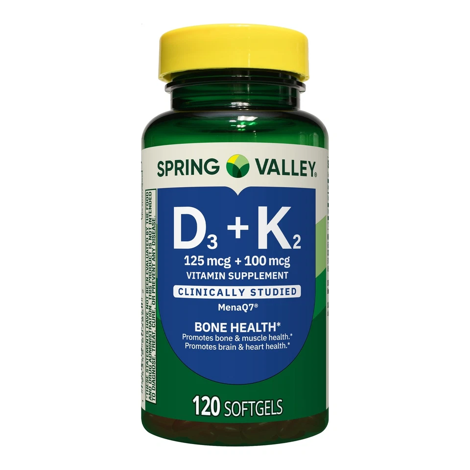 VITAMINA D3 + K2 120 SOFTGELS SPRING VALLEY