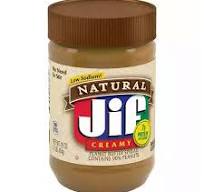 MANTEQUILLA DE MANI JIF NATURAL CREAMY 454 GR