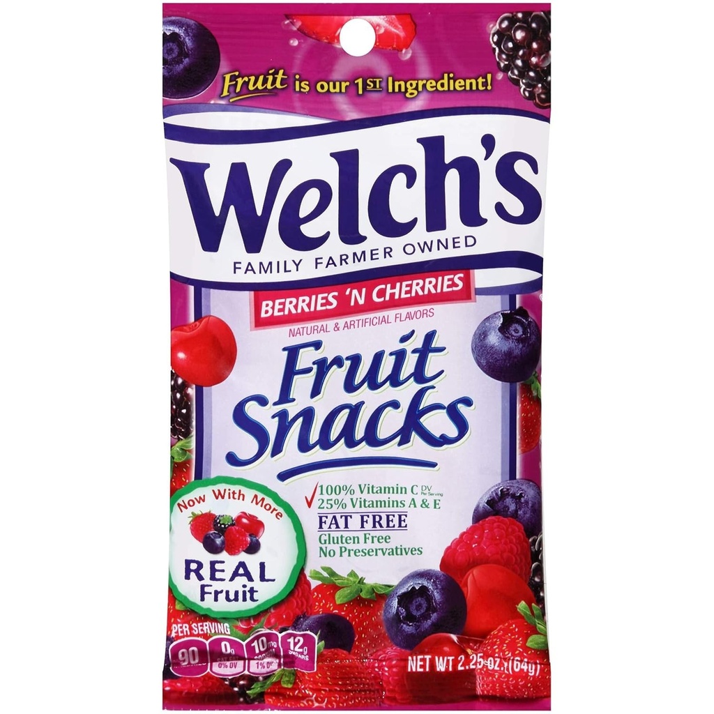 GOMITAS WELCHS BERRIES FRUIT SNACK 16 X 64 GR