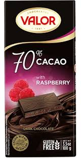 CHOCOLATES VALOR 70% FRAMBUESA CACAO 100 GR