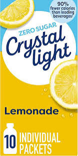 CRYSTAL LIGHT ZERO SUGAR LEMONADE 10 SOBRES