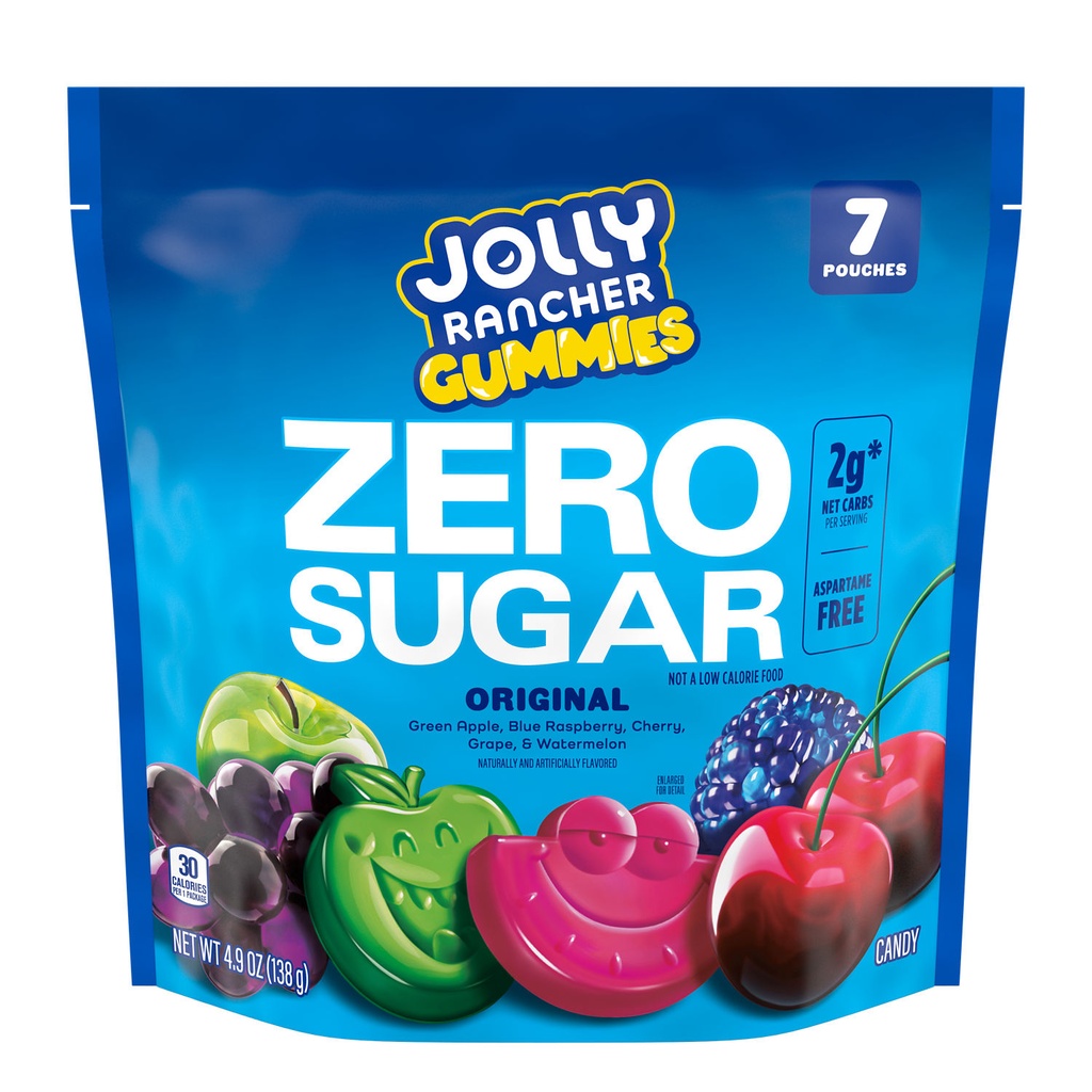 JOLLY RANCHER GUMMIES ZERO SUGAR 7 POUCHES