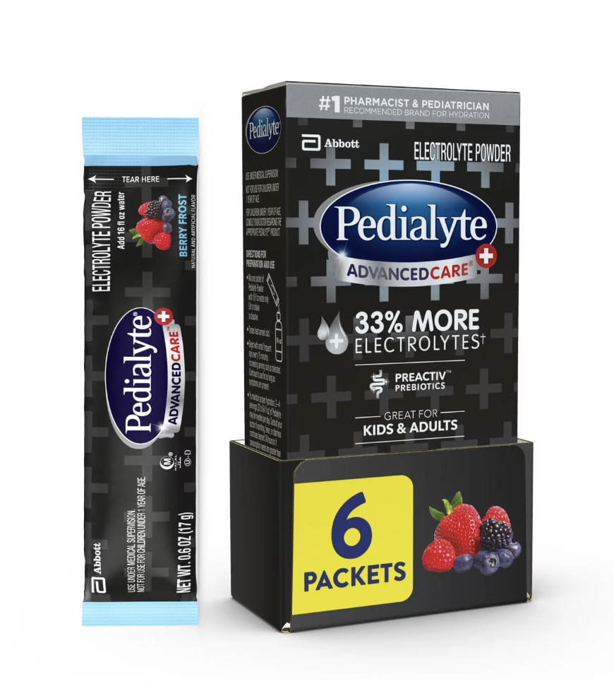 PEDIALYTE ADVANCED CARE BREEZE X 6 PACKETS BERRY FROST 17G