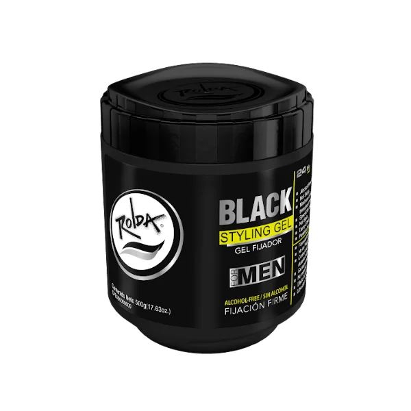 GEL FIJADOR BLACK SIN ALCOHOL 500G ROLDA