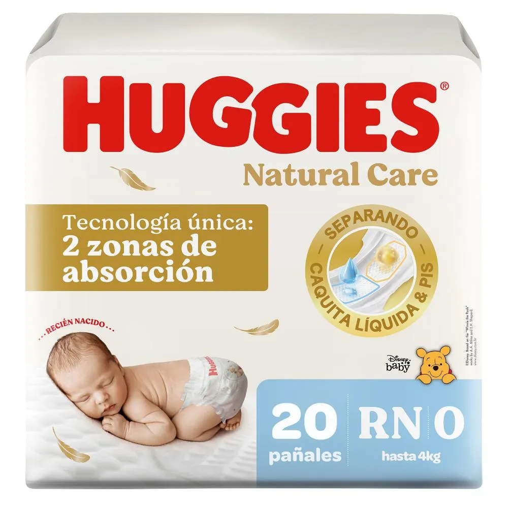 PAÑAL HUGGIES NATURAL CARE RN X20